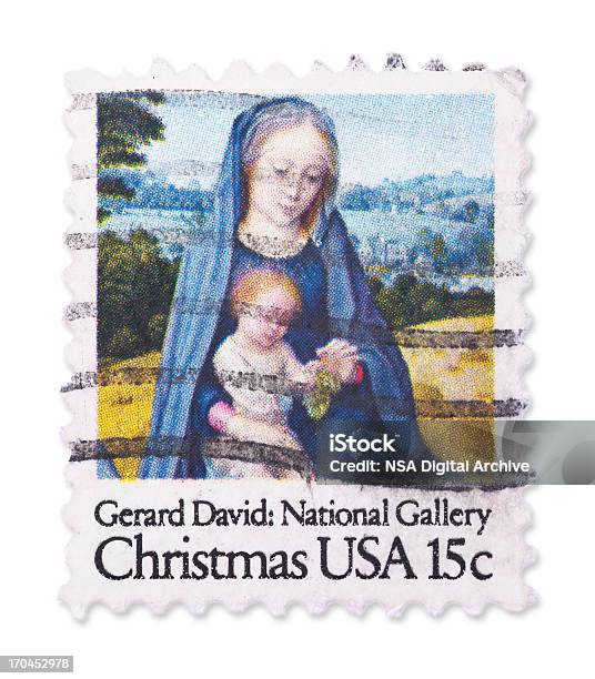 Vintage Boże Narodzenie Znaczek Usa - zdjęcia stockowe i więcej obrazów Boże Narodzenie - Boże Narodzenie, Duchowość, Dziecko