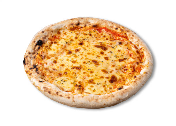 istock Mozzarella cheese style pizza isolated over white background 1704535672