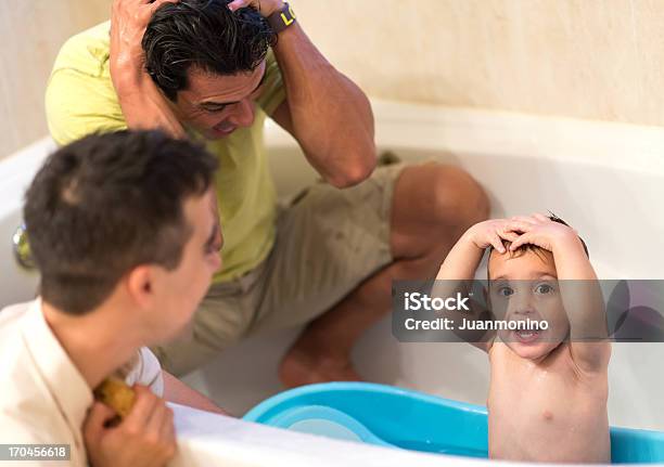 Child With Two Dads Stock Photo - Download Image Now - Child, 30-39 Years, Family