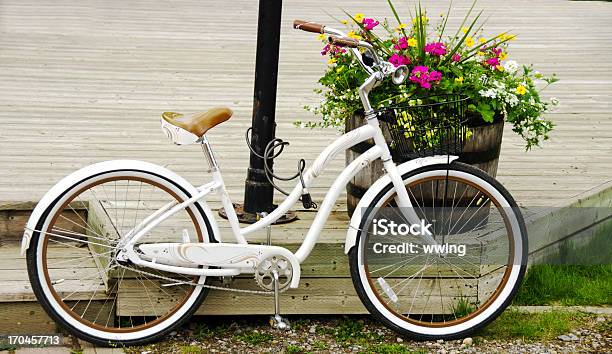 Spring Flowers And Bike Stock Photo - Download Image Now - Bicycle, Color Image, Container