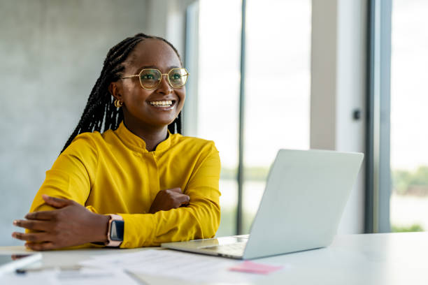 istock Female business professional taking a break from work 1704584059