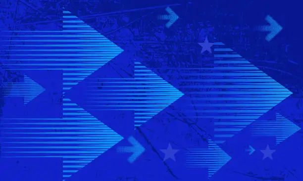 Vector illustration of Blue Background with Arrows Shape