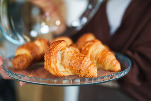 istock Croissants in a glass serving plate 1704585887
