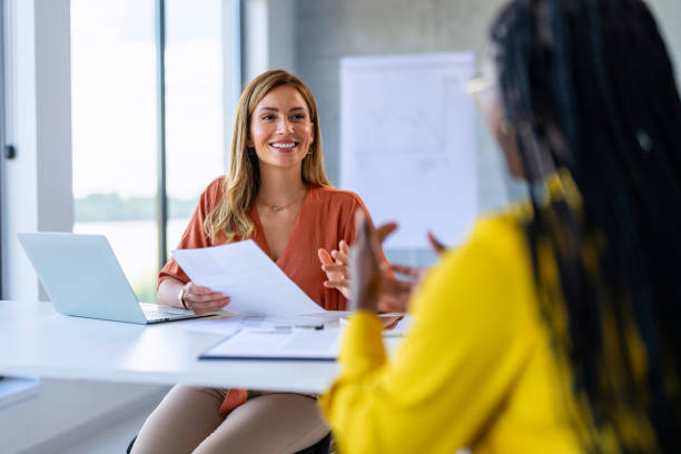 istock Forewoman interviewing a job candidate 1704589777