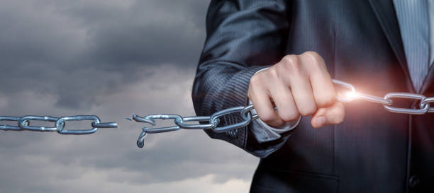 istock Concept of breaking psychological dependence. 1704622871