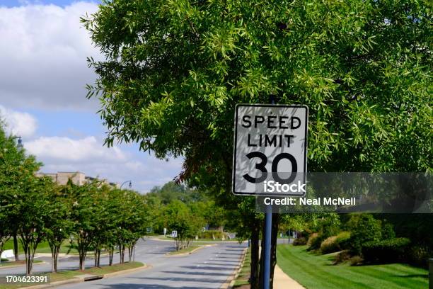 Road Signs Stock Photo - Download Image Now - Speed Limit Sign, Speeding Ticket, Number 30