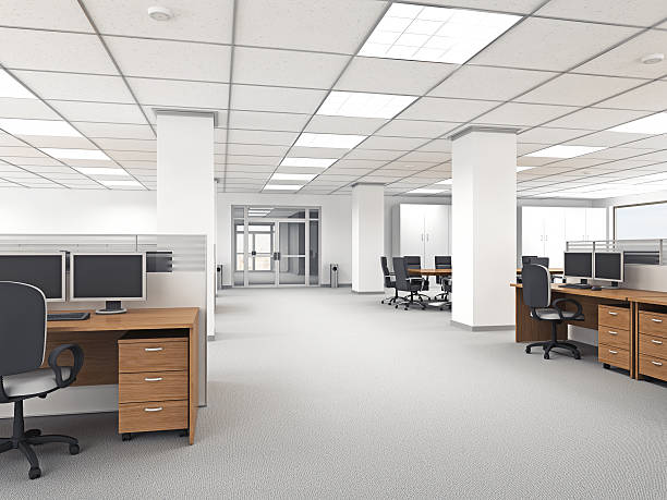 Modern Office Interior Modern office interior. office cubicle stock pictures, royalty-free photos & images