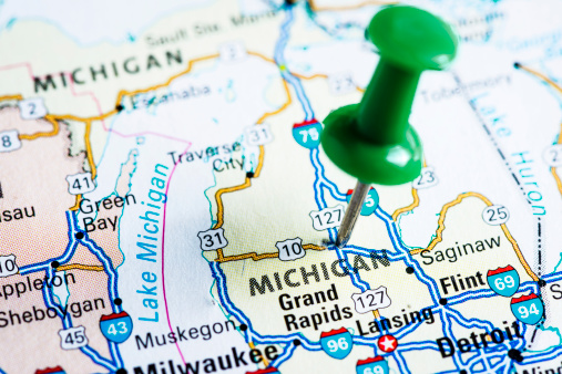 USA states on map: Michigan