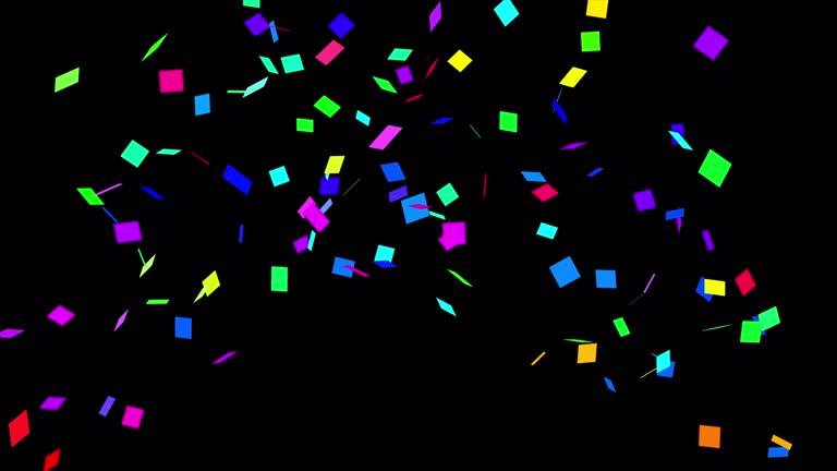 Confetti popper explosion on transparent background, Party, Events, Festivals, Birthdays and Special days celebration