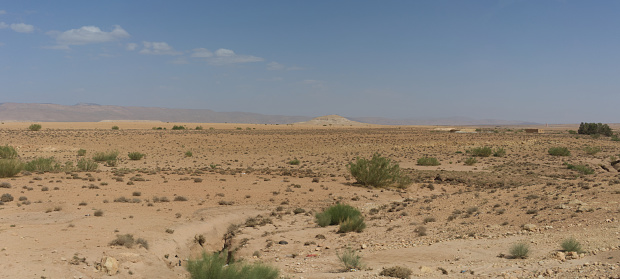 View on Wuhai City, Inner Mongolia, China from the desert. Vertical background, copy space for text