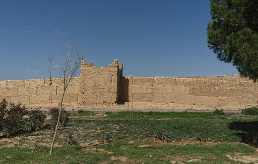 Sample of traditional Berberian clay architecture - tapial. Morocco, Africa.