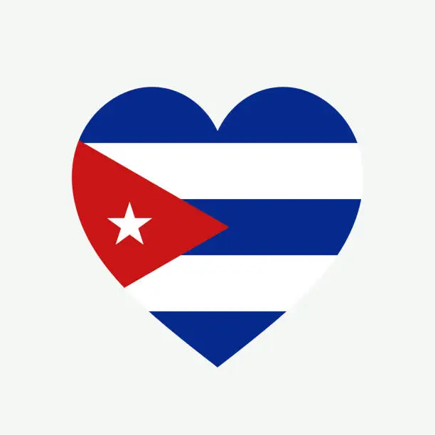 Vector illustration of Cuba heart flag. Vector