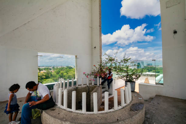 Villahermosa, Mexico - August 12, 2013: Visitors at the observation deck located at Tomas Garrido Park.