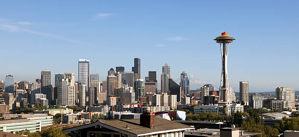 City of Seattle skyline with Space Needle stock photo