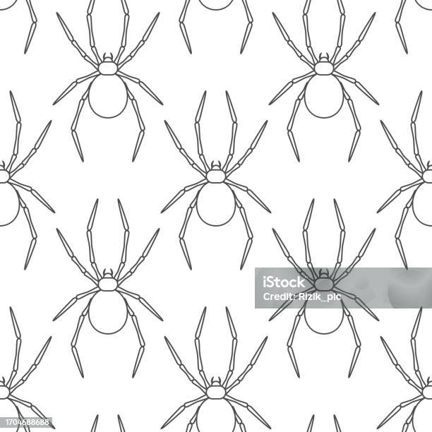 Seamless Pattern With Spider Vector Background Stock Illustration ...