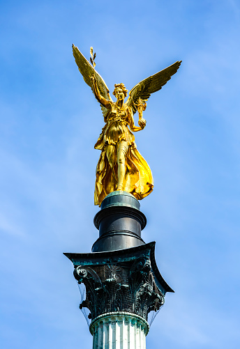 Scuplture of Angel at Castel St Angelo in Rome, close to the Vatican city. Statue at famous mausoleum.