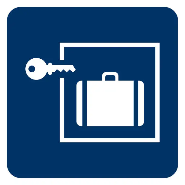 Vector illustration of Sign for baggage lockers location