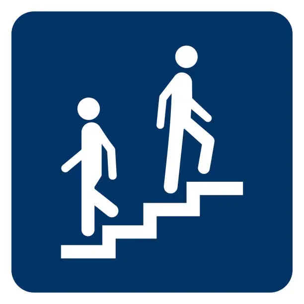 Vector illustration of Stairs location sign