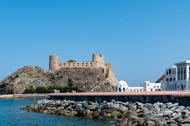 fortaleza al jalali fort em mascate em omã - jalali - fotografias e filmes do acervo