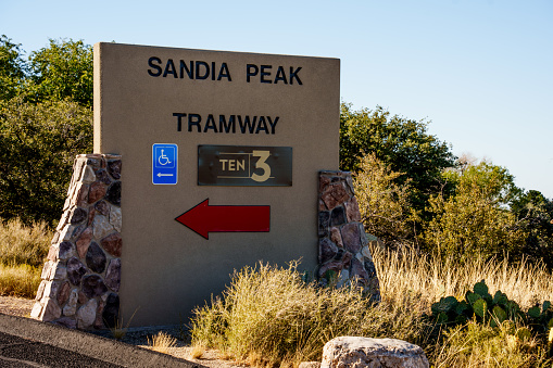 Welcome Sign Sandia Peak Tramway Near Albuquerque New Mexico