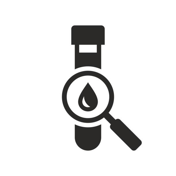Blood test icon. Blood collection tube. Vector icon isolated on white background. test tube stock illustrations