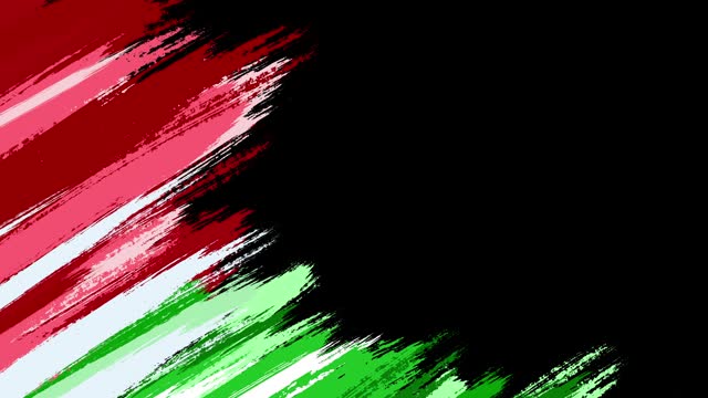 Hungarian flag paint brush animation, The concept of drawing, brushstroke, grunge background, paint strokes, dirty, national, independence, patriotism, election, template, oil painting, pastel colored, cartoon animation, textured effect, Hungary