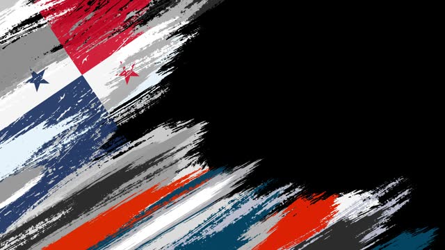 Panamanian flag paint brush animation, The concept of drawing, brushstroke, grunge background, paint strokes, dirty, national, independence, patriotism, election, template, oil painting, pastel colored, cartoon animation, textured effect, Panama