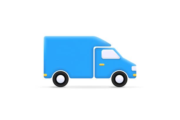 istock Truck icon. 3d commercial delivery van 1704907078