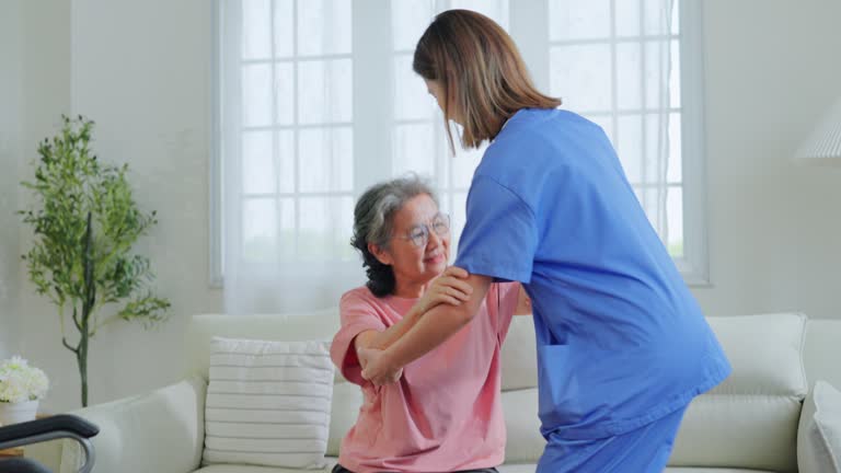 Supporting Seniors' Wellbeing | Nurse's Assistance in Cozy Environmen