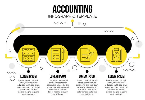 Vector illustration of Financial Insights Infographic Template: Income, Expense, Budget, Savings