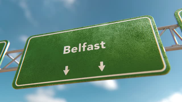Belfast Sign in a 3D animation