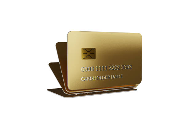istock Stack of rotating gold bank bank cards isolated 1704955731