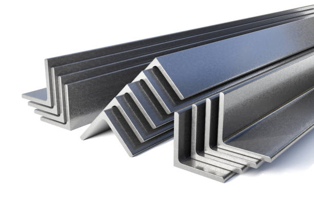istock Steel angle in stock for construction and production.. 3d illustration. 1705112790