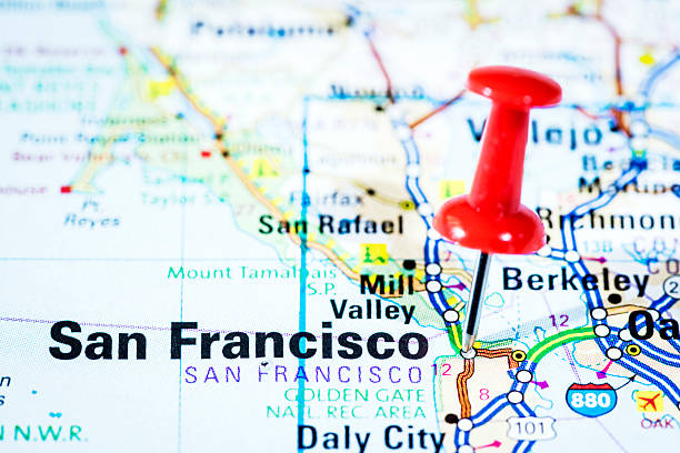 istock US cities on map series: San Francisco, California 170512422