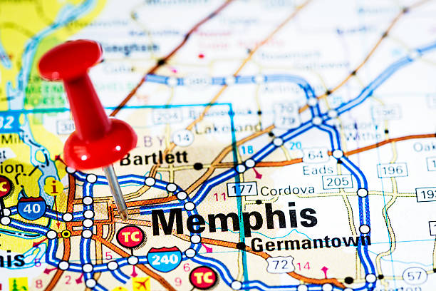 istock US cities on map series: Memphis, Tennessee 170512469