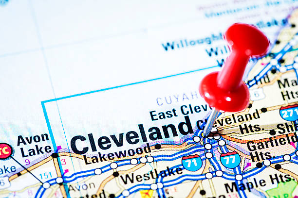 istock US cities on map series: Cleveland, Ohio 170512543