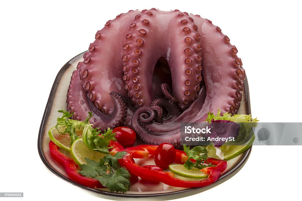 Grande polpo bolliti - Foto stock royalty-free di Antipasto