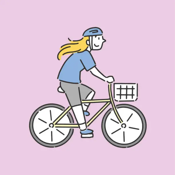 Vector illustration of Enjoy a refreshing ride on a bicycle