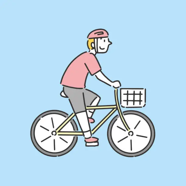 Vector illustration of Enjoy a refreshing ride on a bicycle