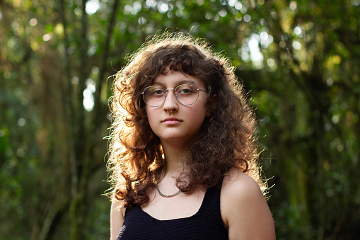 Portrait of a teenager caucasian girl in the nature