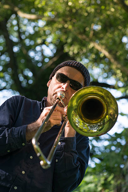 istock Jazz trombone in the park 170522104