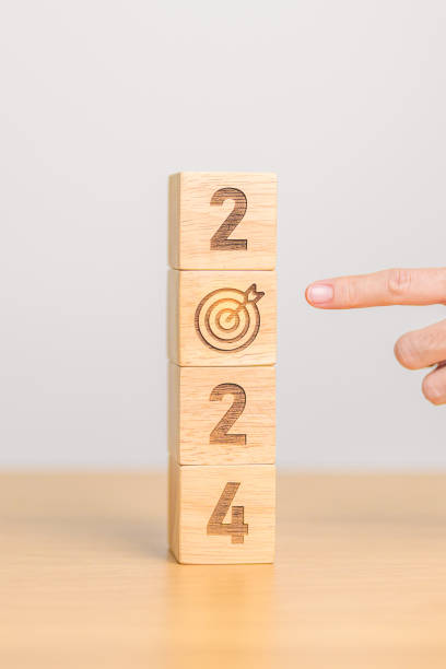 istock 2024 year block with dartboard icon. Goal, Target, Resolution, strategy, plan, Action, mission, motivation, and New Year start concepts 1705248766