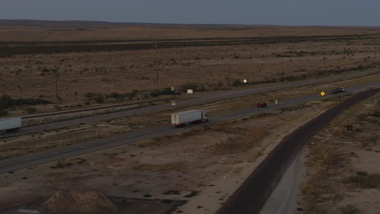 Tracking Shot of Truck on Interstate 10 in Texas