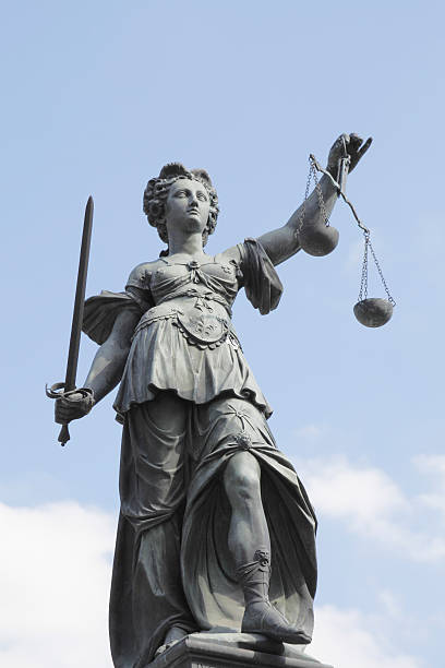 istock scales  and cloudy  blue sky ancient vertical  lady Justice Justitia 170525879