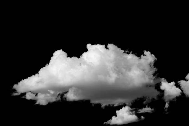 istock white fluffy clouds isolated on a black background, clipart 1705259587