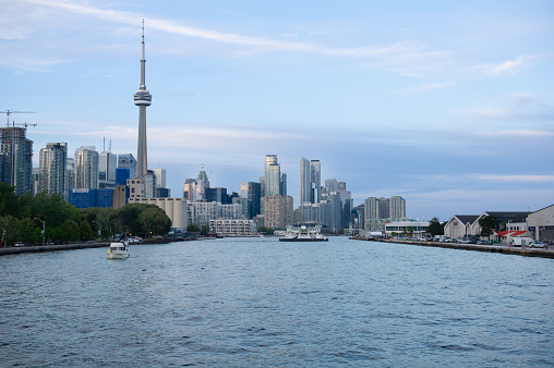 Toronto Ontario Canada Skyline from Boat in Lake Ontario