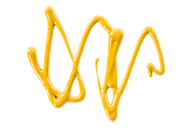 istock Yellow watercolor drop zigzag isolated on white background. 1705270363