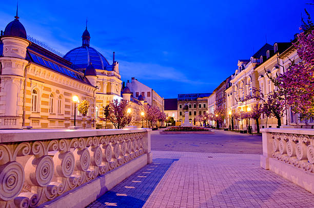 Eger Old Town view in night