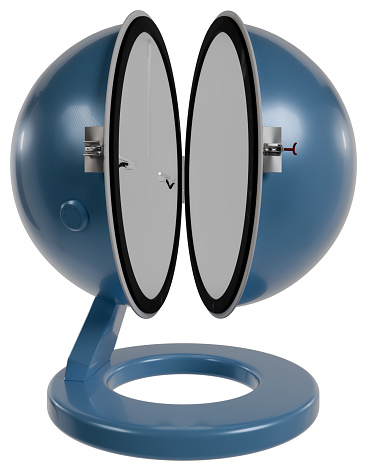 Ulbricht sphere for luminous flux measurement front view / Esfera de Ulbricht para la medición del flujo luminoso vista frontal