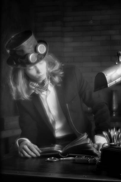 istock Young man in vintage steampunk style dressing 170535296